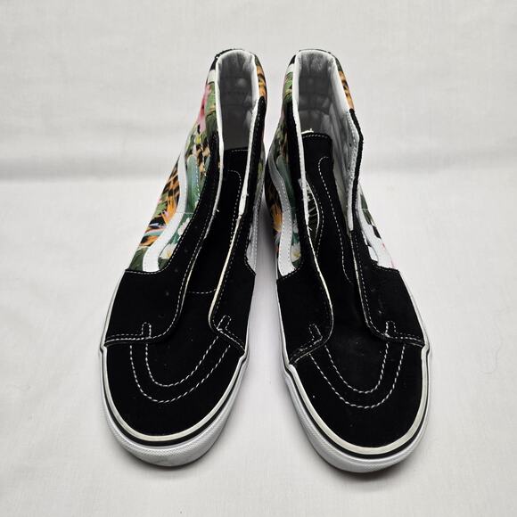 Vans Sk8-Hi Shoes Mens 9 Womens 10.5 Tropical Floral Checkerboard High Top - Picture 2 of 11